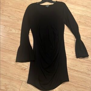 Express Black Bell Sleeve Dress